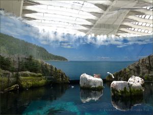 Recreation of rocky coast environment in the Biodome