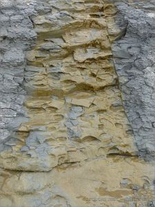 Rock pattern and texture in a beach boulder