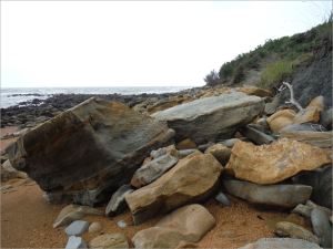 Boulders on the seashore