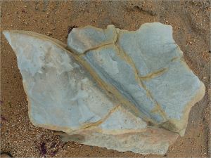 Rocks on the beach at Eype in Dorset, England