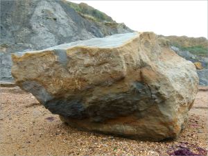 Rocks on the beach at Eype in Dorset, England