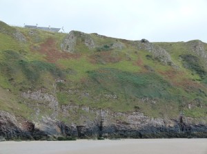 View of the cliffs at Rhossili, one in a sequence of shots along their length.