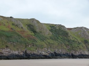 View of the cliffs at Rhossili, one in a sequence of shots along their length.