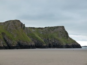View of the cliffs at Rhossili, one in a sequence of shots along their length.