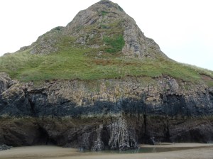 A section of cliff face at Rhossili