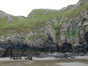 A section of cliff face at Rhossili