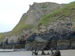 A section of cliff face at Rhossili