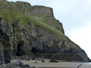 A section of cliff face at Rhossili
