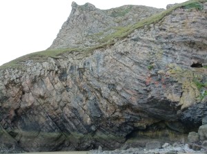 A section of cliff face at Rhossili