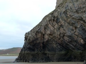 A section of cliff face at Rhossili