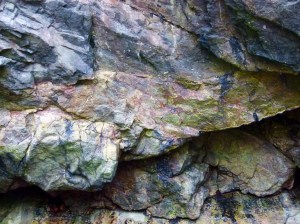 Limestone rock texture in Rhossili cliffs