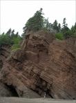 Red cliffs at Hopewell Rocks in New Brunswick, Canada