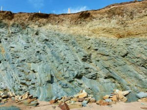 Silurian Period rocks belonging to the Dunquin Group on the Irish Coast.