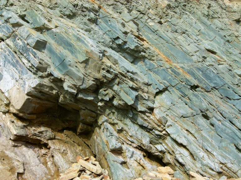 Silurian Period rocks belonging to the Dunquin Group on the Irish Coast.