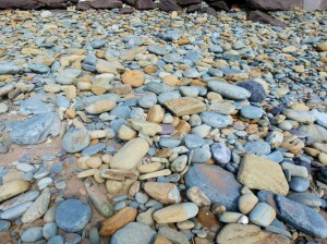 Pebbles on the beach at Clogher Bay