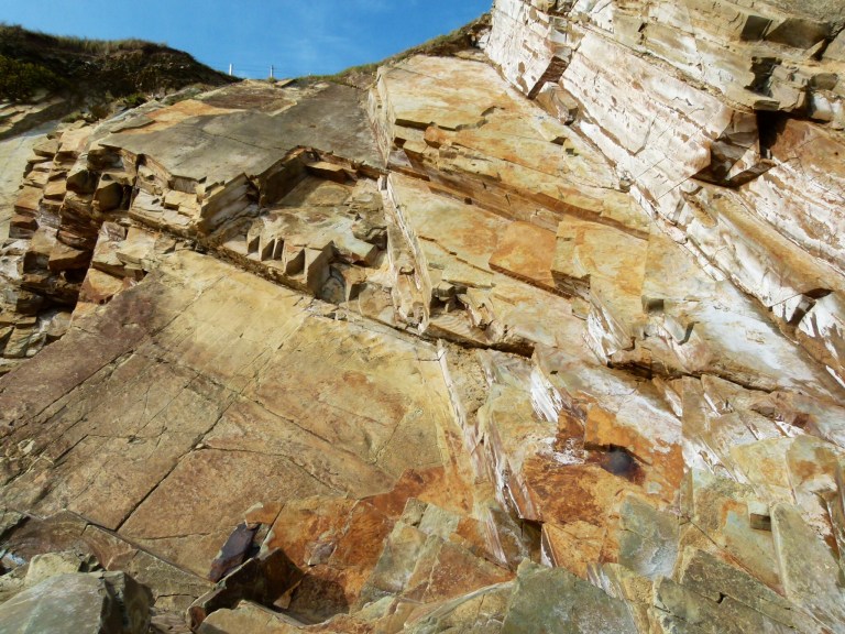 Rock colour and texture in Silurian Period silt stones and sandstones from the Drompoint Formation in Dingle