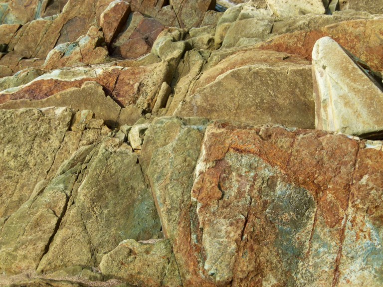 Rock colour and texture in Silurian Period silt stones and sandstones from the Drompoint Formation in Dingle