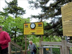 Top of the staircase leading down to the beach at Hopewell Rocks in New Brunswick