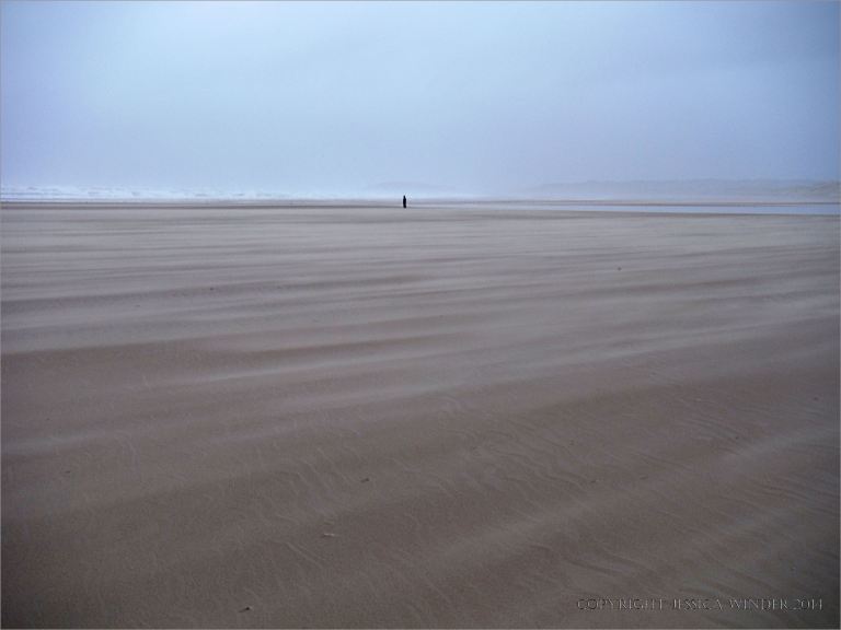 Natural sand patterns on Rhossili beach in Gower