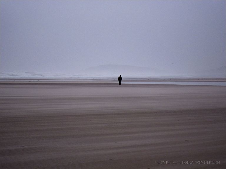 Natural sand patterns on Rhossili beach in Gower