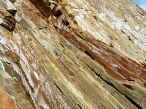 Rock colour and texture in Silurian Period silt stones and sandstones from the Drompoint Formation in Dingle