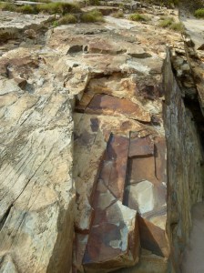 Rock colour and texture in Silurian Period silt stones and sandstones from the Drompoint Formation in Dingle