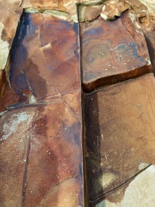 Rock colour and texture in Silurian Period silt stones and sandstones from the Drompoint Formation in Dingle