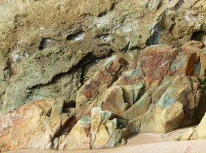 Rock colour and texture in Silurian Period silt stones and sandstones from the Drompoint Formation in Dingle