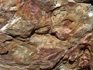 Close-up detail of rusty rock on the outcrop with the Lookout near Four Mile Beach in Port Douglas