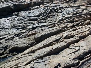 Structure of rock on the outcrop with the Lookout near Four Mile Beach in Port Douglas