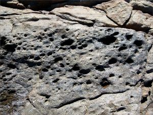 Bubbles in the rock near Four Mile beach in Port Douglas