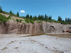 Triassic Period rocks in cliffs at St Martins, New Brunswick