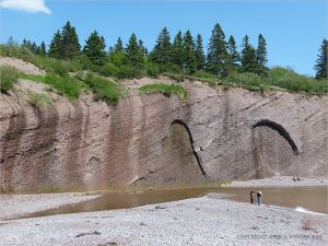 Triassic Period rocks in cliffs at St Martins, New Brunswick