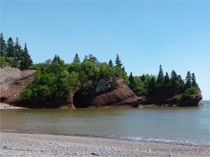 Triassic Period rocks in cliffs at St Martins, New Brunswick