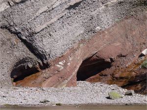 Triassic Period rocks in cliffs at St Martins, New Brunswick