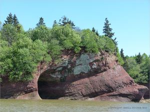 Triassic Period rocks in cliffs at St Martins, New Brunswick