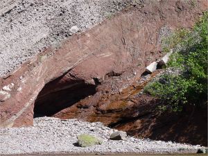 Triassic Period rocks in cliffs at St Martins, New Brunswick