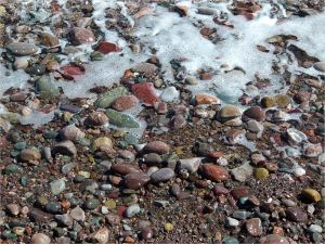 Pebbles on the beach at St Martins in New Brunswick