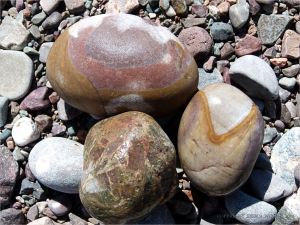 Pebbles on the beach at St Martins in New Brunswick