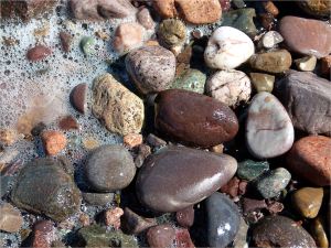 Pebbles on the beach at St Martins in New Brunswick