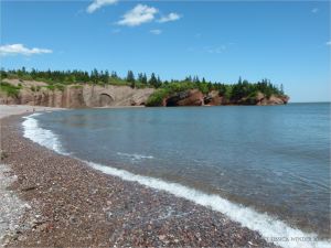 Triassic Period rocks in cliffs at St Martins, New Brunswick