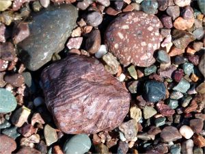 Pebbles on the beach at St Martins in New Brunswick