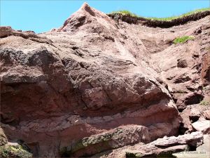 Cliff face of Triassic sediments at Waterside in New Brunswick