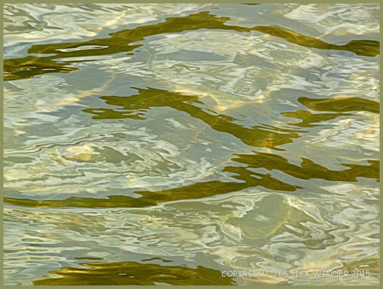 Light reflected on rippled water