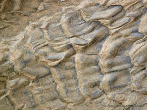 Texture and pattern in wet sand ripples at Rhossili in Gower