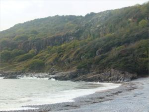 View looking west at Pwll Du Bay