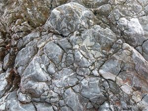 Detail of Carboniferous Limestone at the east end of Pwll Du Bay