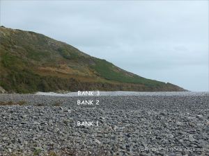 Shingle banks at Pwll Du Bay