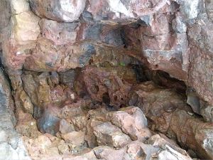 Detail of Carboniferous Limestone in the area of a fault at Pwll Du Bay