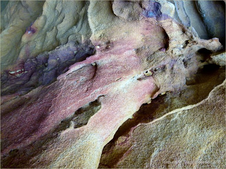 Rock texture, colour, and pattern in Redend Sandstone at Studland Bay